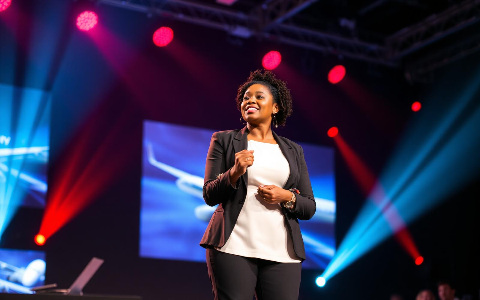 Speaker on stage